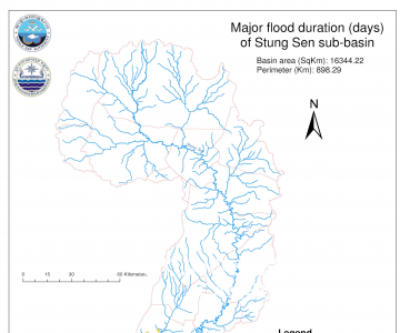 Map – Major flood duration (days) of Stung Sen basin