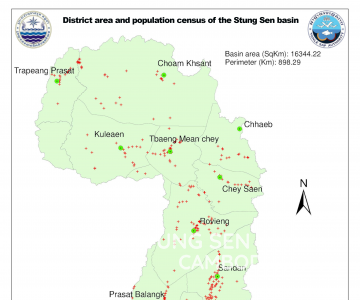 Map – District area and population census of the Stung Sen basin